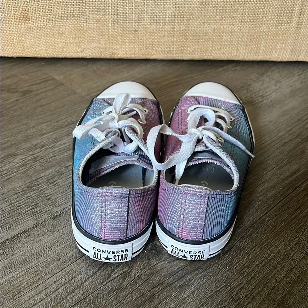 Converse Kids' Shimmering Blue and Purple Sneakers 7